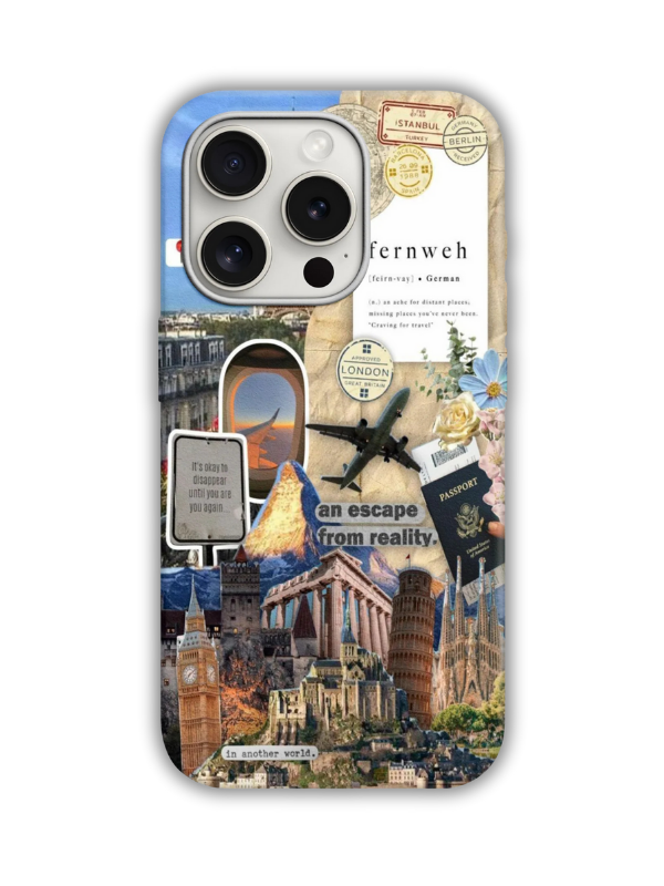 Amalfi Coast Desenli Lüx Premium İçi Kadifeli Telefon Kılıfı KOD 640