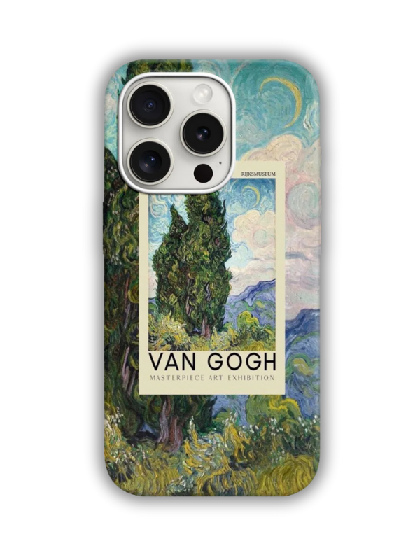 Van Googh Desenli Lüx Premium İçi Kadifeli Telefon Kılıfı KOD 475