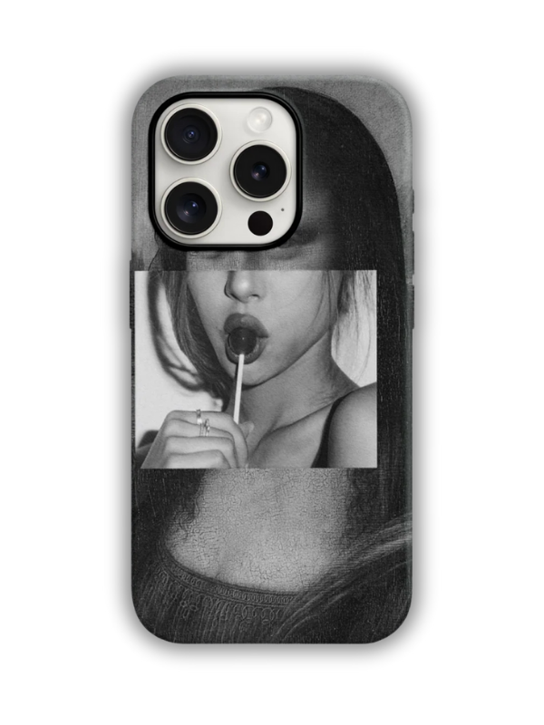 Mona Lisa Desenli Lüx Premium İçi Kadifeli Telefon Kılıfı KOD 444