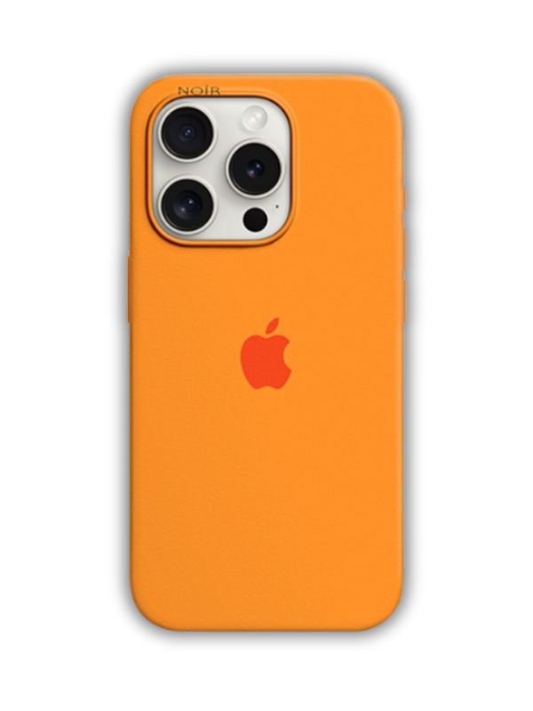 İphone Uyumlu Logolu İçi Kadifeli Lansman Silikon Kılıf Turuncu