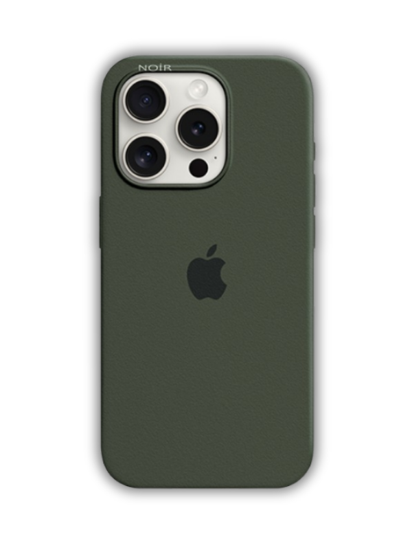İphone Uyumlu Logolu İçi Kadifeli Lansman Silikon Kılıf Haki