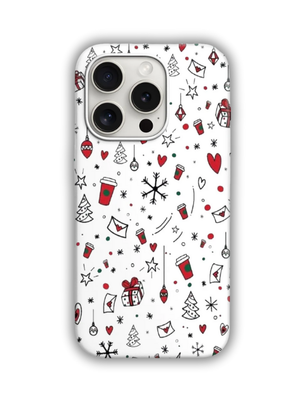 Christmas Desenli Lüx Premium İçi Kadifeli Telefon Kılıfı KOD 613