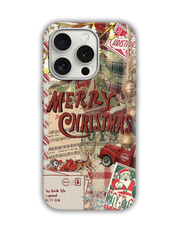 Merry Christmas Desenli Lüx Premium İçi Kadifeli Telefon Kılıfı KOD 648