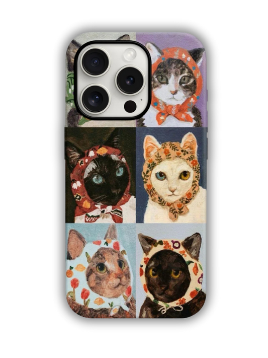 Cats Desenli Lüx Premium İçi Kadifeli Telefon Kılıfı KOD 483