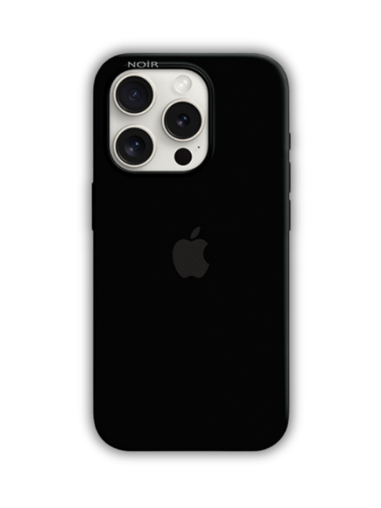 İphone Uyumlu Logolu İçi Kadifeli Lansman Silikon Kılıf Siyah