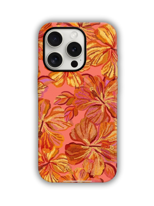 Flowers Desenli Lüx Premium İçi Kadifeli Telefon Kılıfı KOD 484