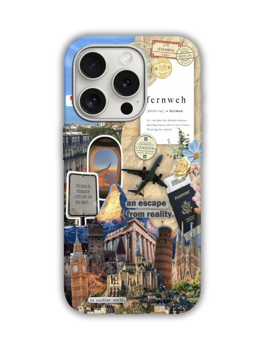 Amalfi Coast Desenli Lüx Premium İçi Kadifeli Telefon Kılıfı KOD 640