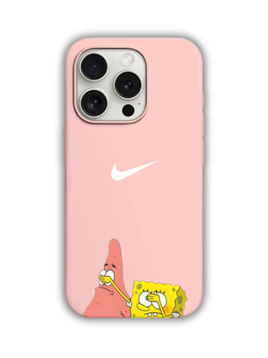 Süngerbob Don't Look Desenli Lüx Premium İçi Kadifeli Telefon Kılıfı KOD 573