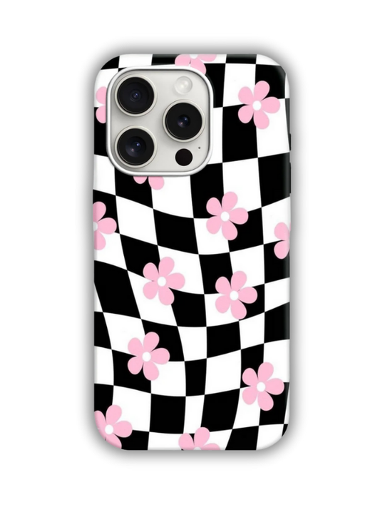 Waves Flowers Desenli Lüx Premium İçi Kadifeli Telefon Kılıfı KOD 512