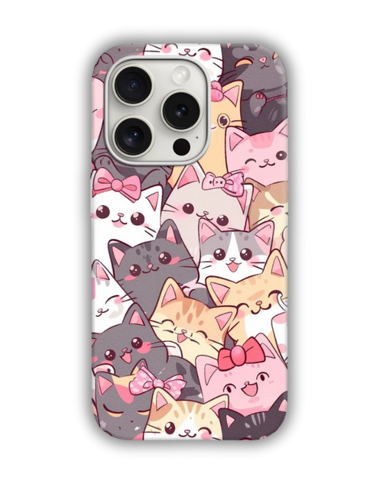 Kedi Desenli Lüx Premium İçi Kadifeli Telefon Kılıfı KOD 431