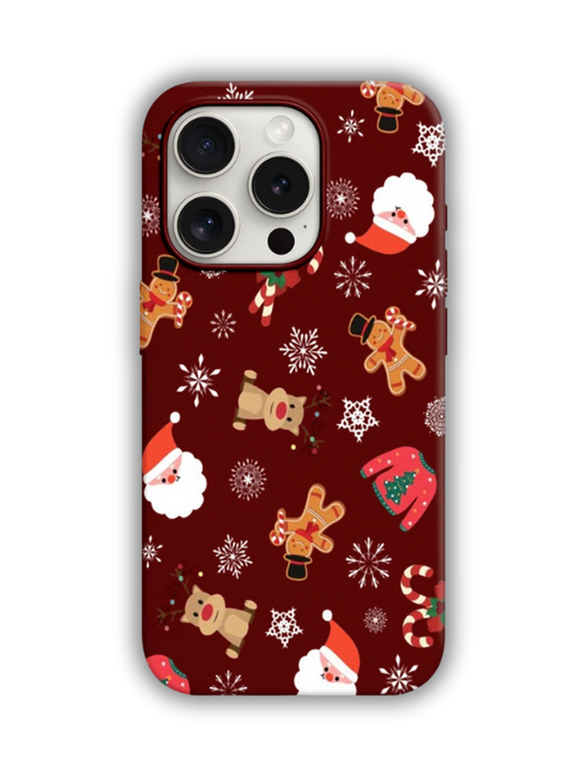 Christmas Desenli Lüx Premium İçi Kadifeli Telefon Kılıfı KOD 606