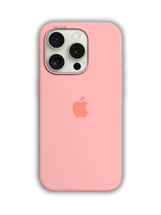 İphone Uyumlu Logolu İçi Kadifeli Lansman Silikon Kılıf Pembe