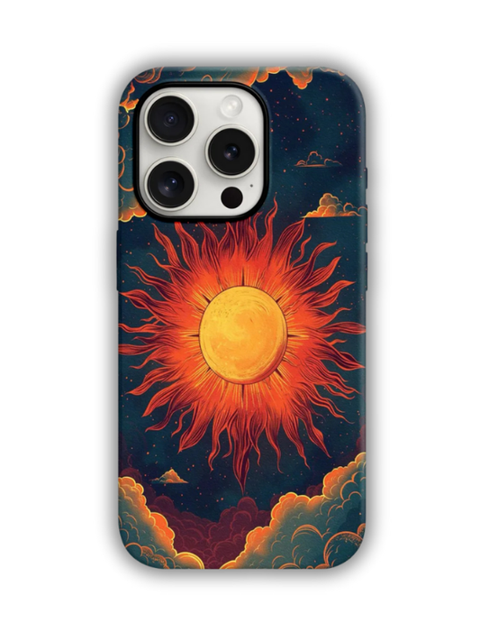 The Sun Desenli Lüx Premium İçi Kadifeli Telefon Kılıfı KOD 467