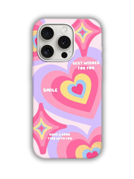 Best Wishes Desenli Lüx Premium İçi Kadifeli Telefon Kılıfı KOD 529