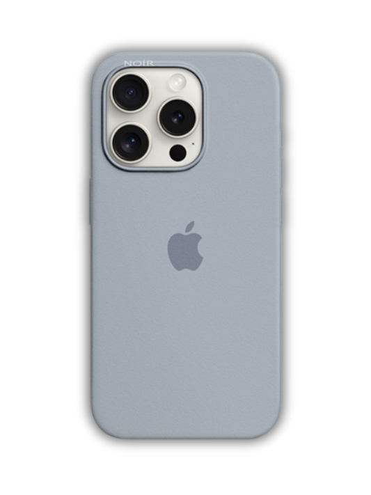 İphone Uyumlu Logolu İçi Kadifeli Lansman Silikon Kılıf Gri