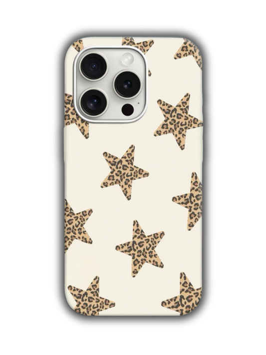 Leopar Stars Desenli Lüx Premium İçi Kadifeli Telefon Kılıfı KOD 490