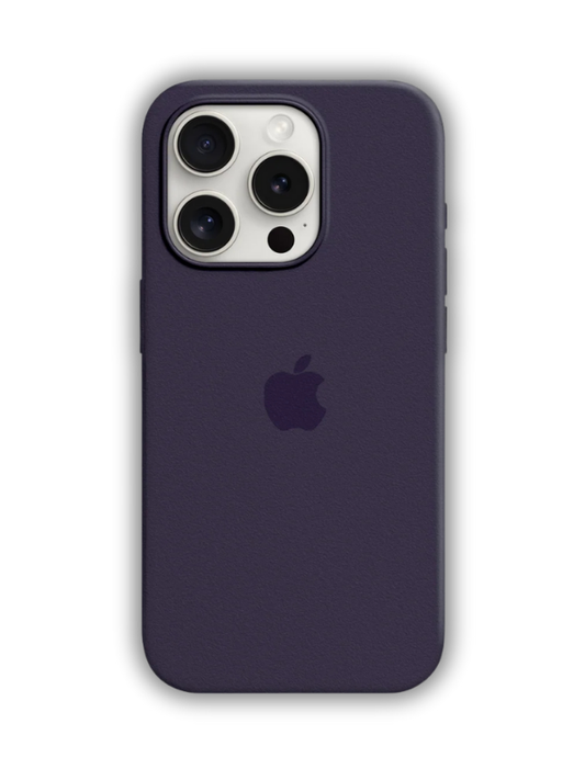 İphone Uyumlu Logolu İçi Kadifeli Lansman Silikon Kılıf Derin Mor