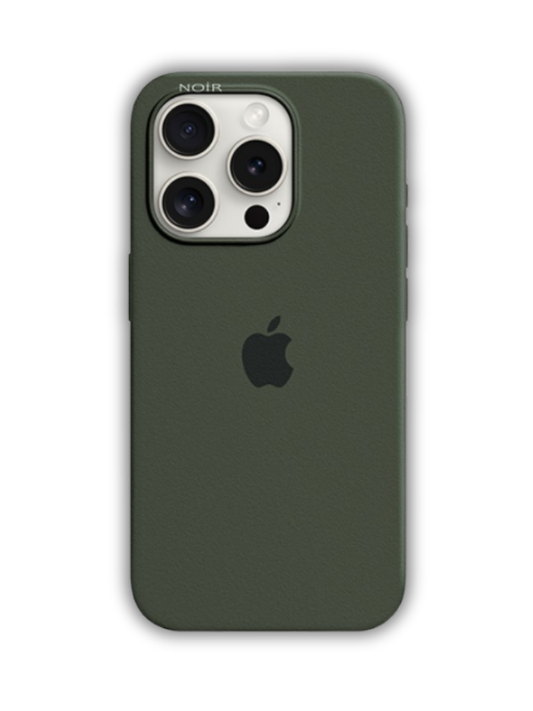 İphone Uyumlu Logolu İçi Kadifeli Lansman Silikon Kılıf Haki