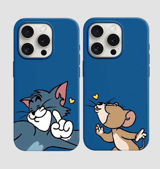 Tom Ve Jerry Desenli Lüx Premium İçi Kadifeli Couple Telefon Kılıfı KOD 581/582