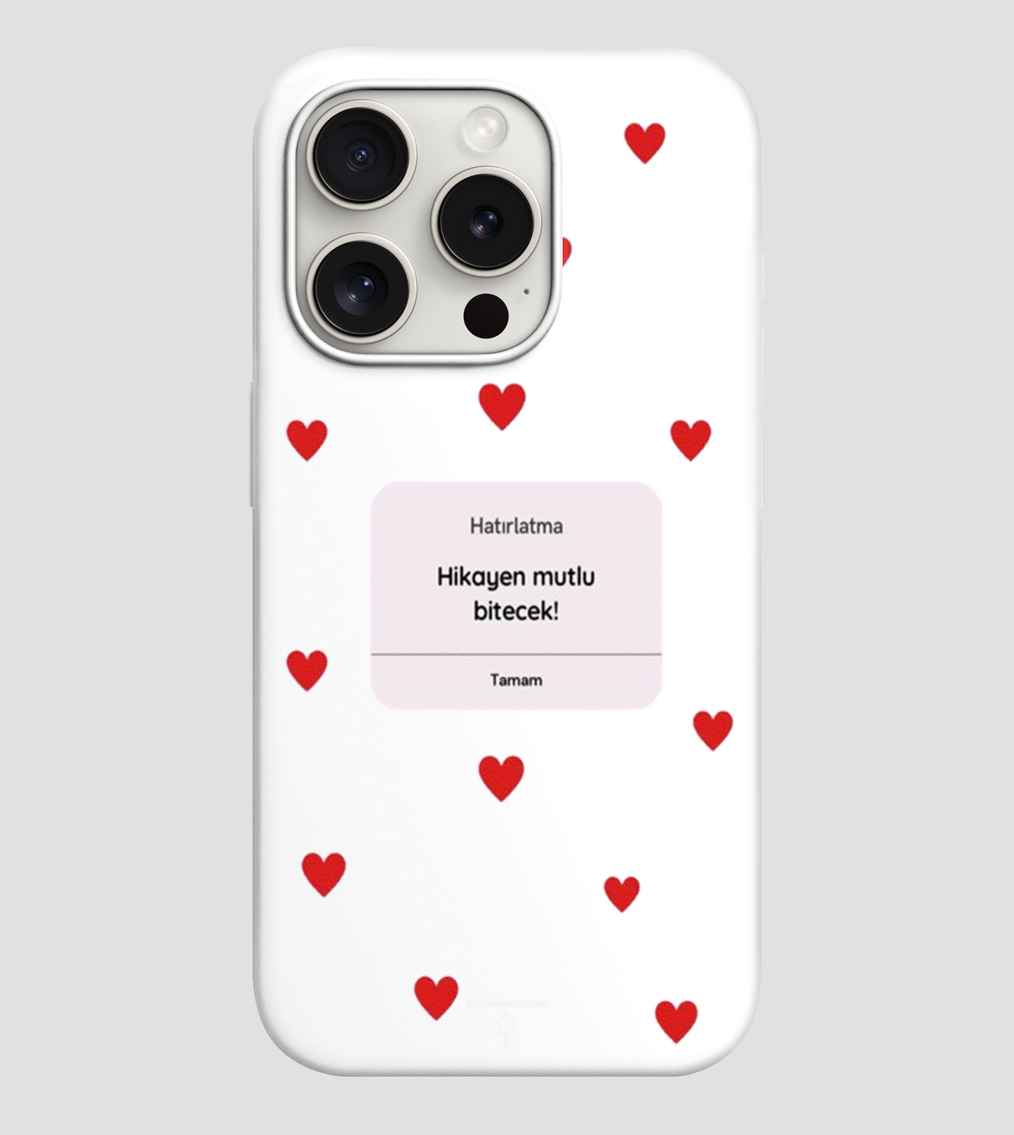 Kırmızı Kalpler Desenli Lüx Premium İçi Kadifeli Telefon Kılıfı KOD 634