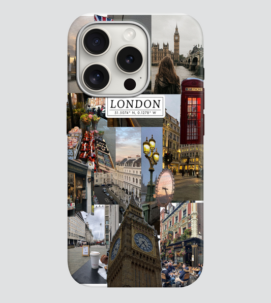 London Desenli Lüx Premium İçi Kadifeli Telefon Kılıfı KOD 644