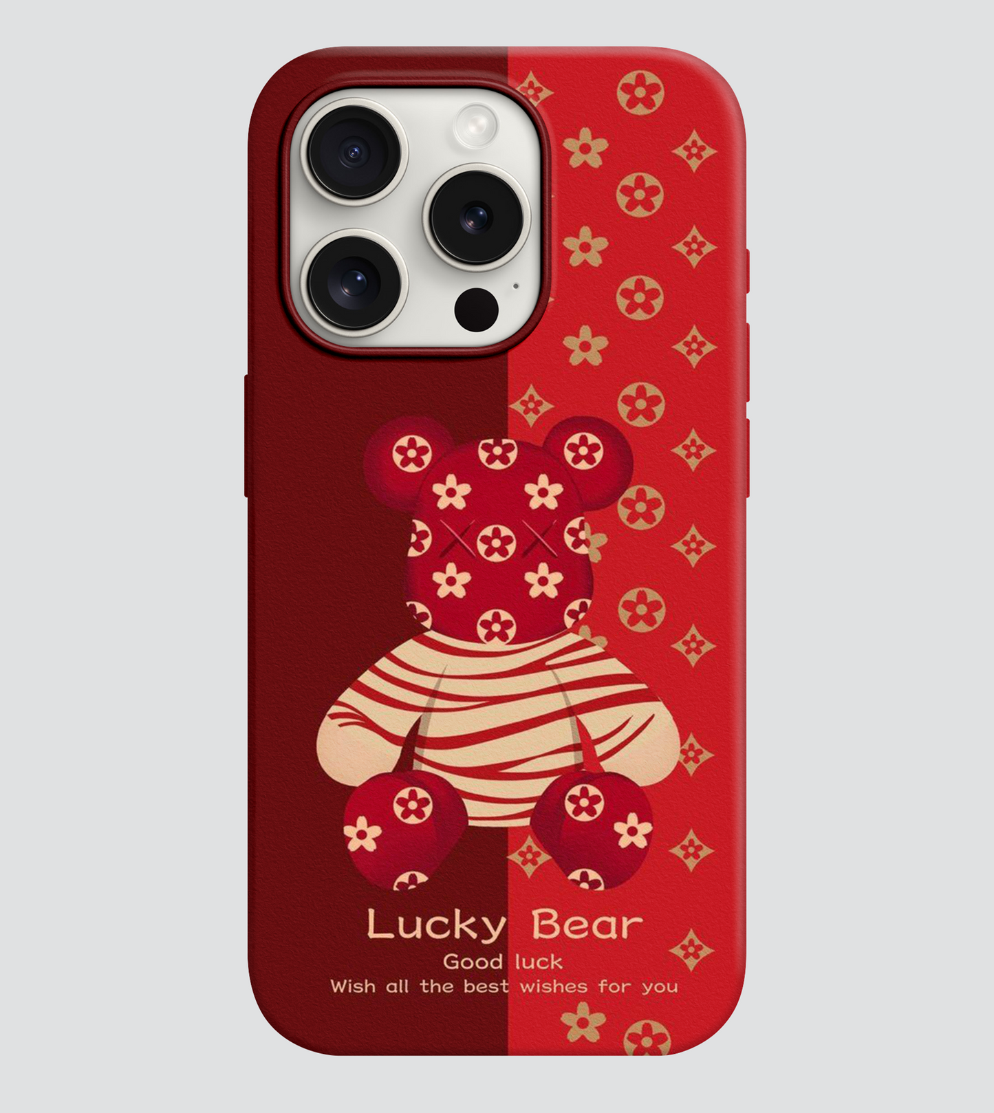 Lucky Bear Desenli Lüx Premium İçi Kadifeli Telefon Kılıfı KOD 641