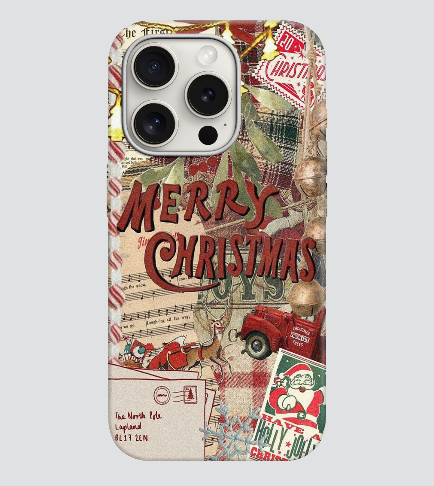 Merry Christmas Desenli Lüx Premium İçi Kadifeli Telefon Kılıfı KOD 648