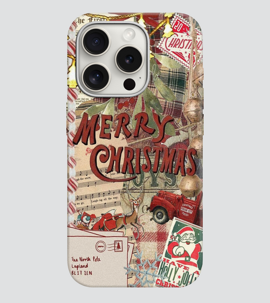 Merry Christmas Desenli Lüx Premium İçi Kadifeli Telefon Kılıfı KOD 648