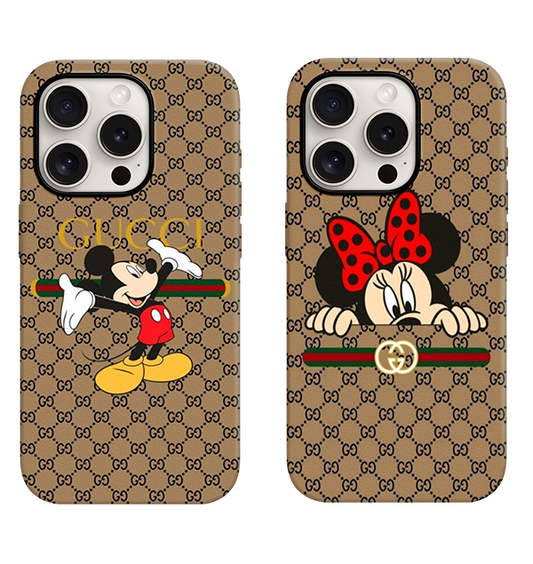 Minnie Ve Mickey Desenli Lüx Premium İçi Kadifeli Couple Telefon Kılıfı KOD 497/498