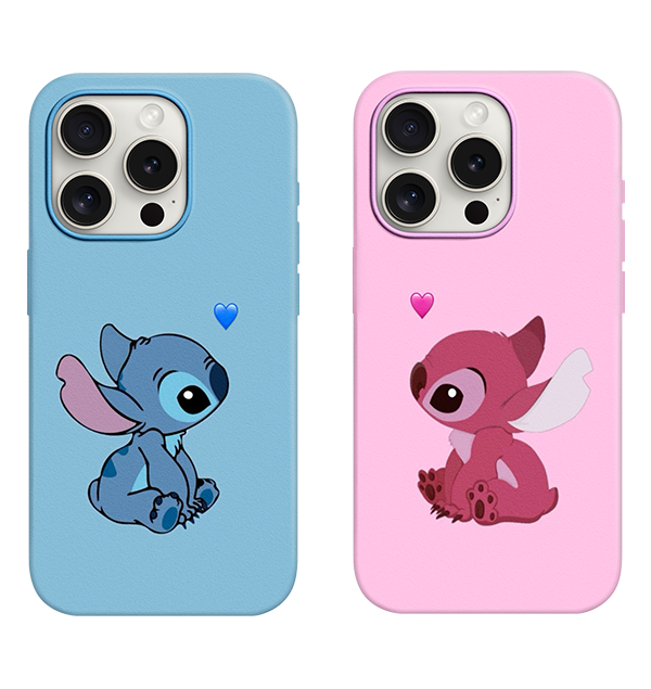 Stitch Ve Lady Stitch Desenli Lüx Premium İçi Kadifeli Couple Telefon Kılıfı KOD 463/464