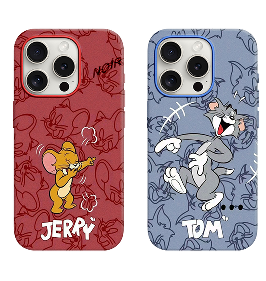 Tom Ve Jerry Desenli Lüx Premium İçi Kadifeli Couple Telefon Kılıfı KOD 469/423