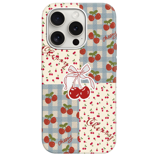 Cherry Desenli Lüx Premium İçi Kadifeli Telefon Kılıfı KOD 733