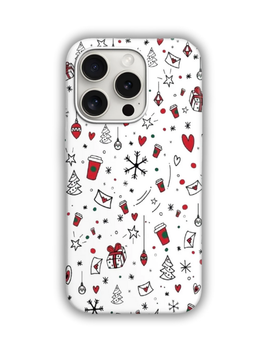 Christmas Desenli Lüx Premium İçi Kadifeli Telefon Kılıfı KOD 613