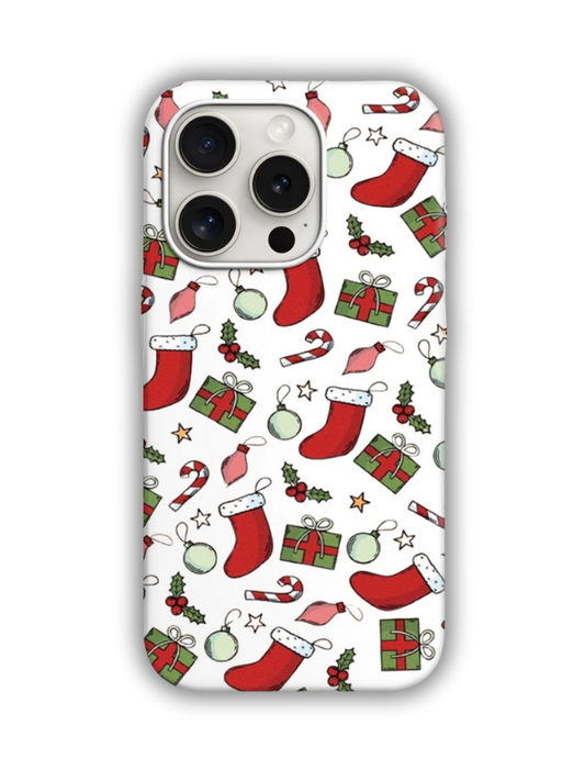 Christmas Desenli Lüx Premium İçi Kadifeli Telefon Kılıfı KOD 619