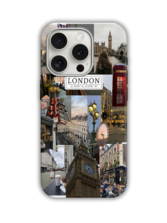 London Desenli Lüx Premium İçi Kadifeli Telefon Kılıfı KOD 644